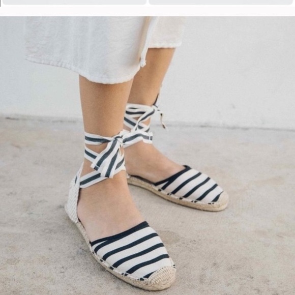 Soludos Shoes - Soludos Lace Up Striped Espadrille Sandals Size 10
